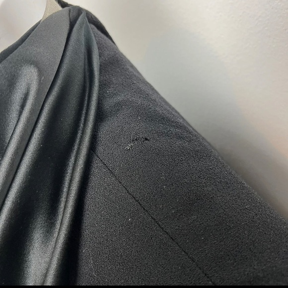 Rare Vtg 60s James Galanos Avant Garde Skirt Set Black Satin Neck Drape Sz 0 - Picture 10 of 10